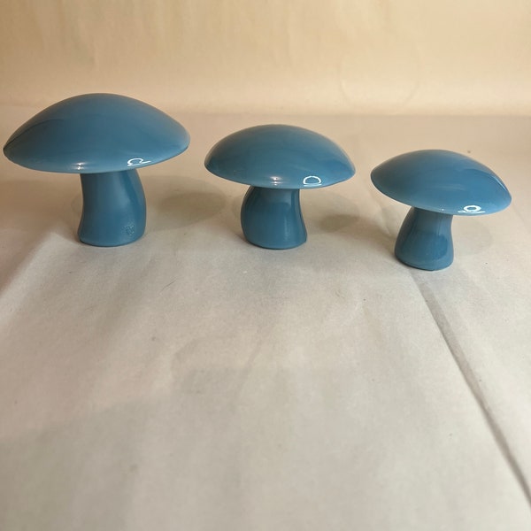 Viking Glass Mushrooms Georgia Blue Set of 3 Small Medium and Large Viking Glass Moulds.