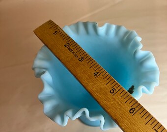 ヴィンテージ フェントン ペルシャ メダリオン ブルー サテン フリル