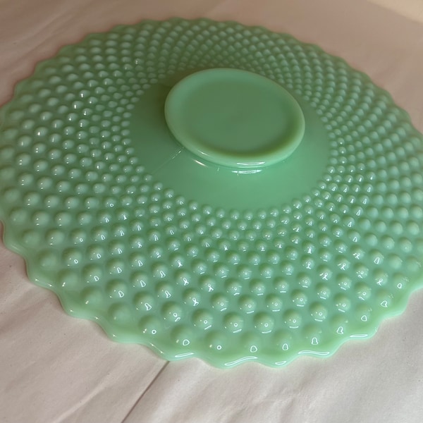 Jadeite Hobnail 14” Large Platter/Cake Plate