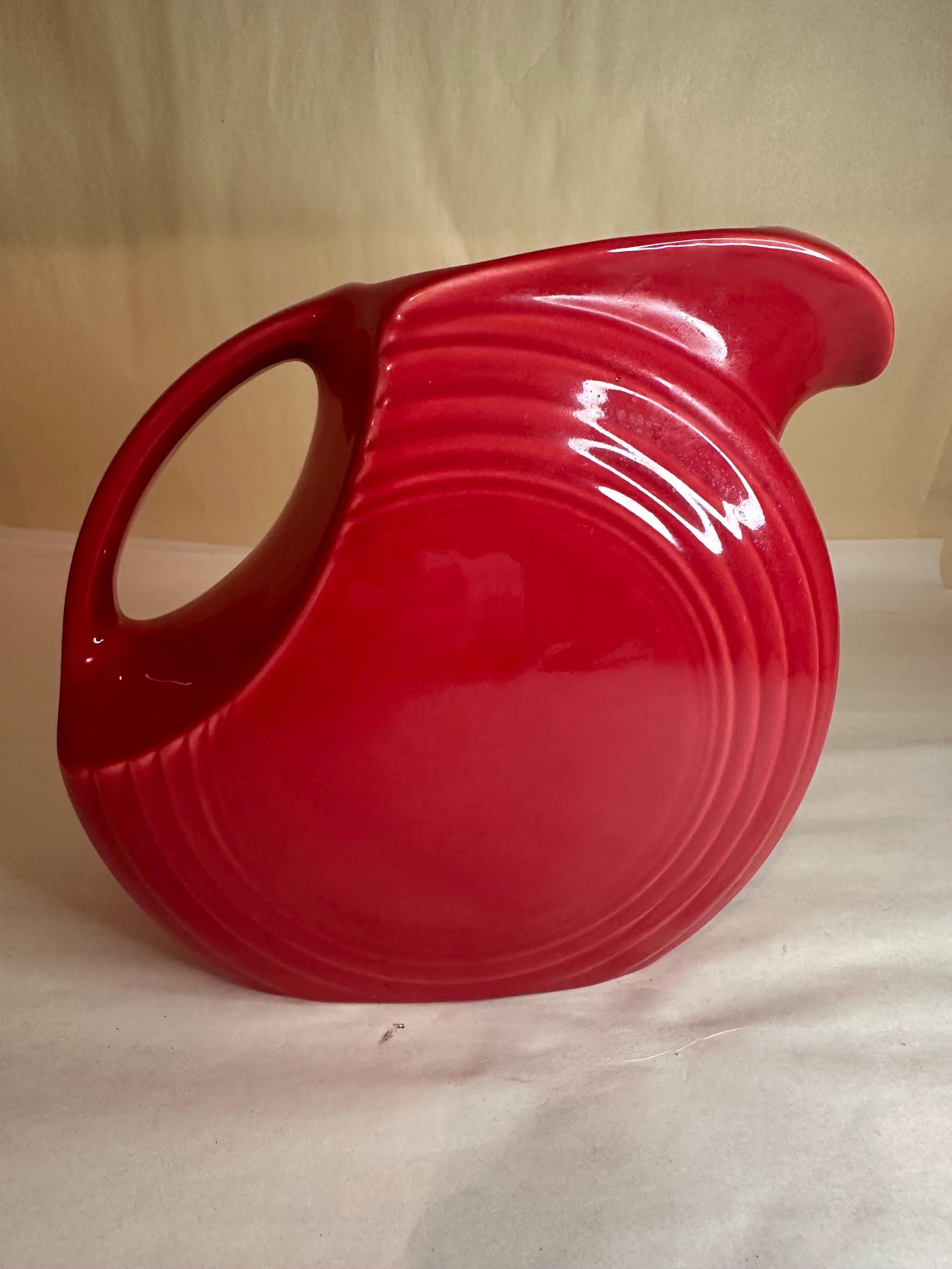 Vintage Fiesta Homer Laughlin Scarlet Red Pitcher
