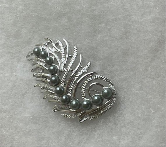 Vintage Signed 1959 Sarah Coventry Silver Feather… - image 1