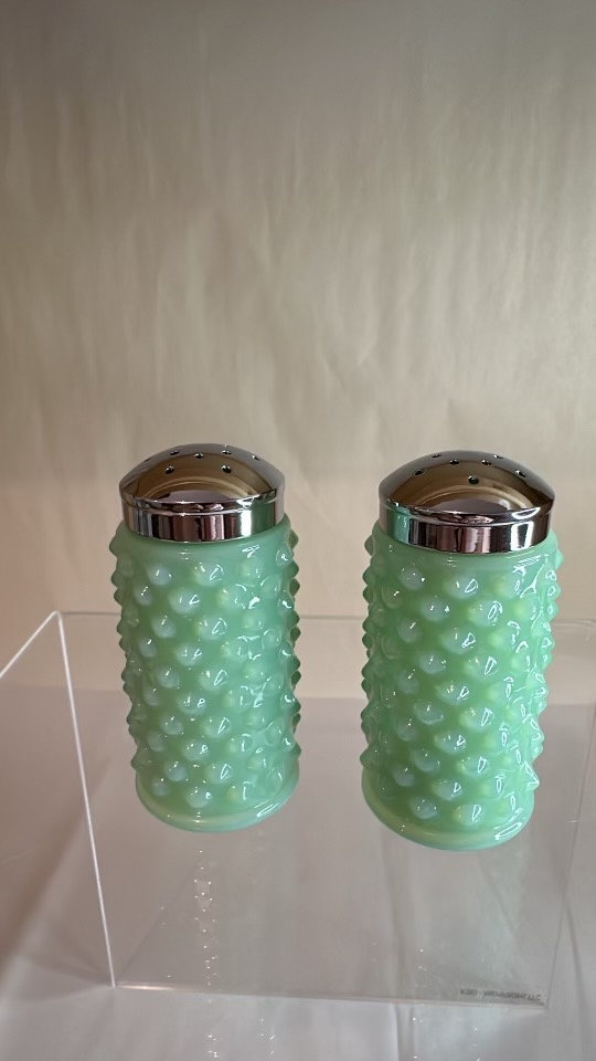 Jadeite Hobnail Salt and Pepper Shakers