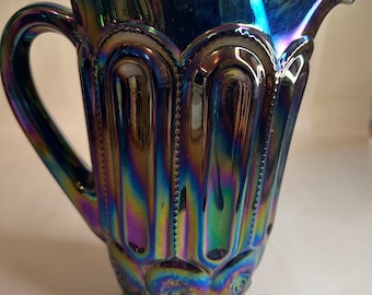 L.E. Smith Moon and Star Amethyst Carnival Pitcher - Etsy