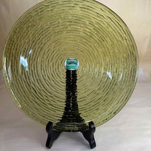Assiette plate vintage Anchor Hocking Soreno vert avocat