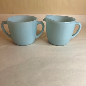 Fire king Delphite Blue Cream and Sugar Set
