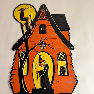 Fantastic Vintage "Halloween Decoration by "Copr H.E. Luhrs" Witch's House *