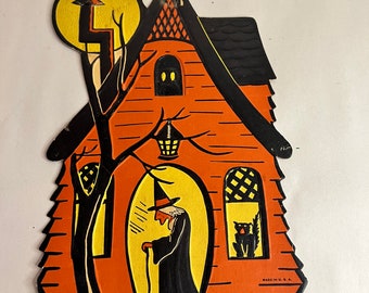 Fantastic Vintage "Halloween Decoration by "Copr H.E. Luhrs" Witch's House *