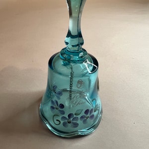 Fenton Blue 100th Anniversary Bell Hand Painted and Signed