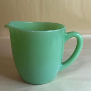 Vintage Fireking Jadeite Handled Pitcher