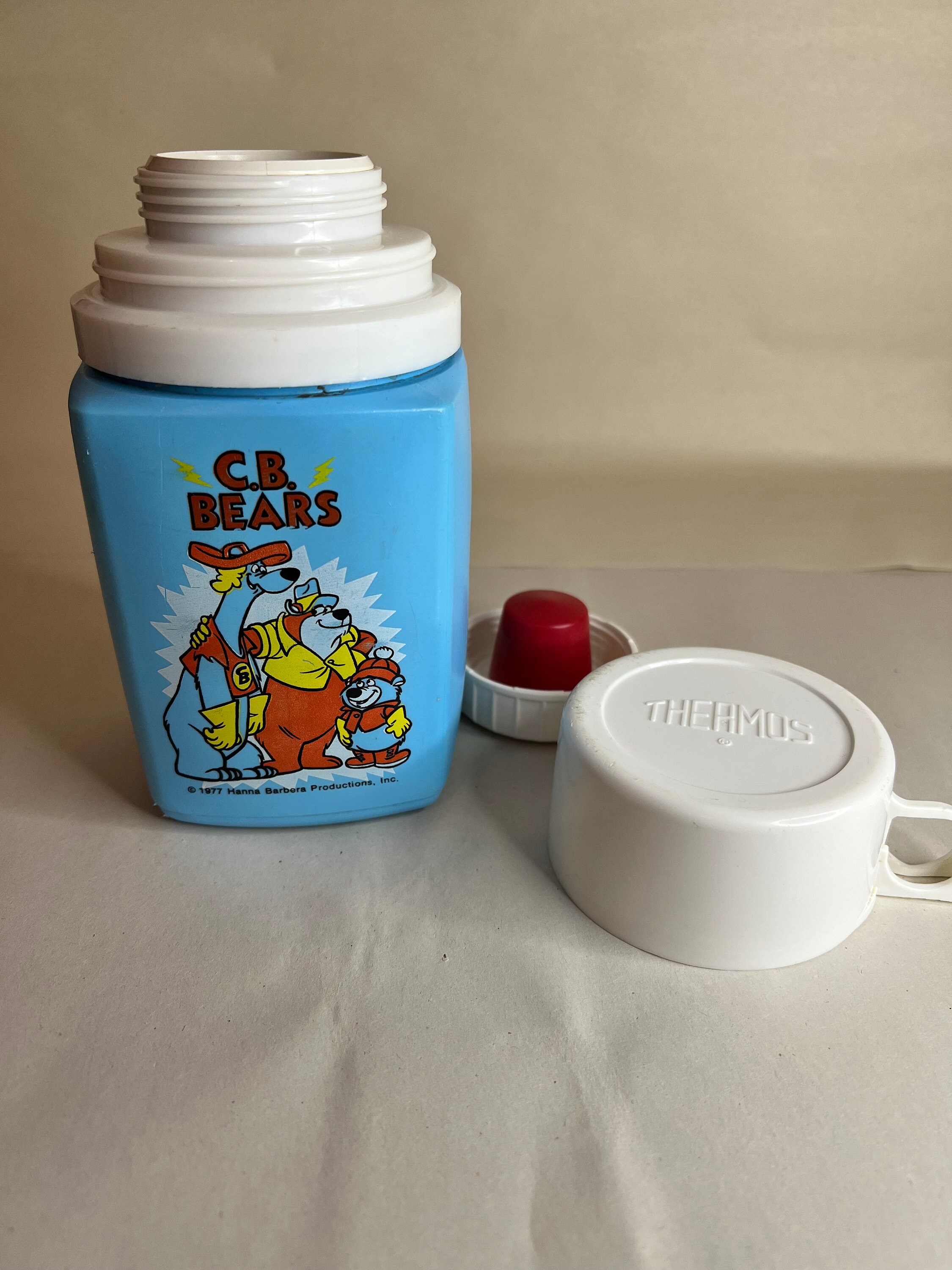1977 C.B. BEARS Hanna Barbera Animated Characters Vintage Thermos 