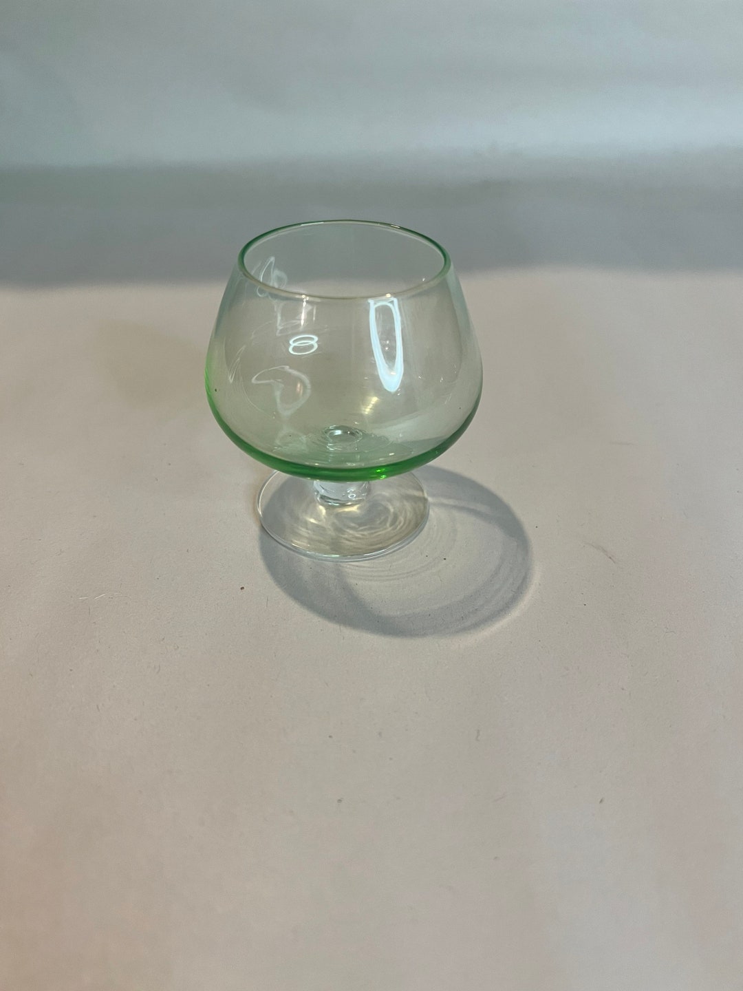 Vintage Green Depression Minj Brandy Glass Etsy