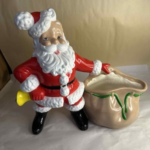 Vintage Ceramic Santa Christmas Planter