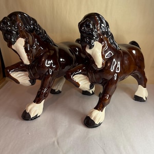 Vintage Pair Pottery Horses