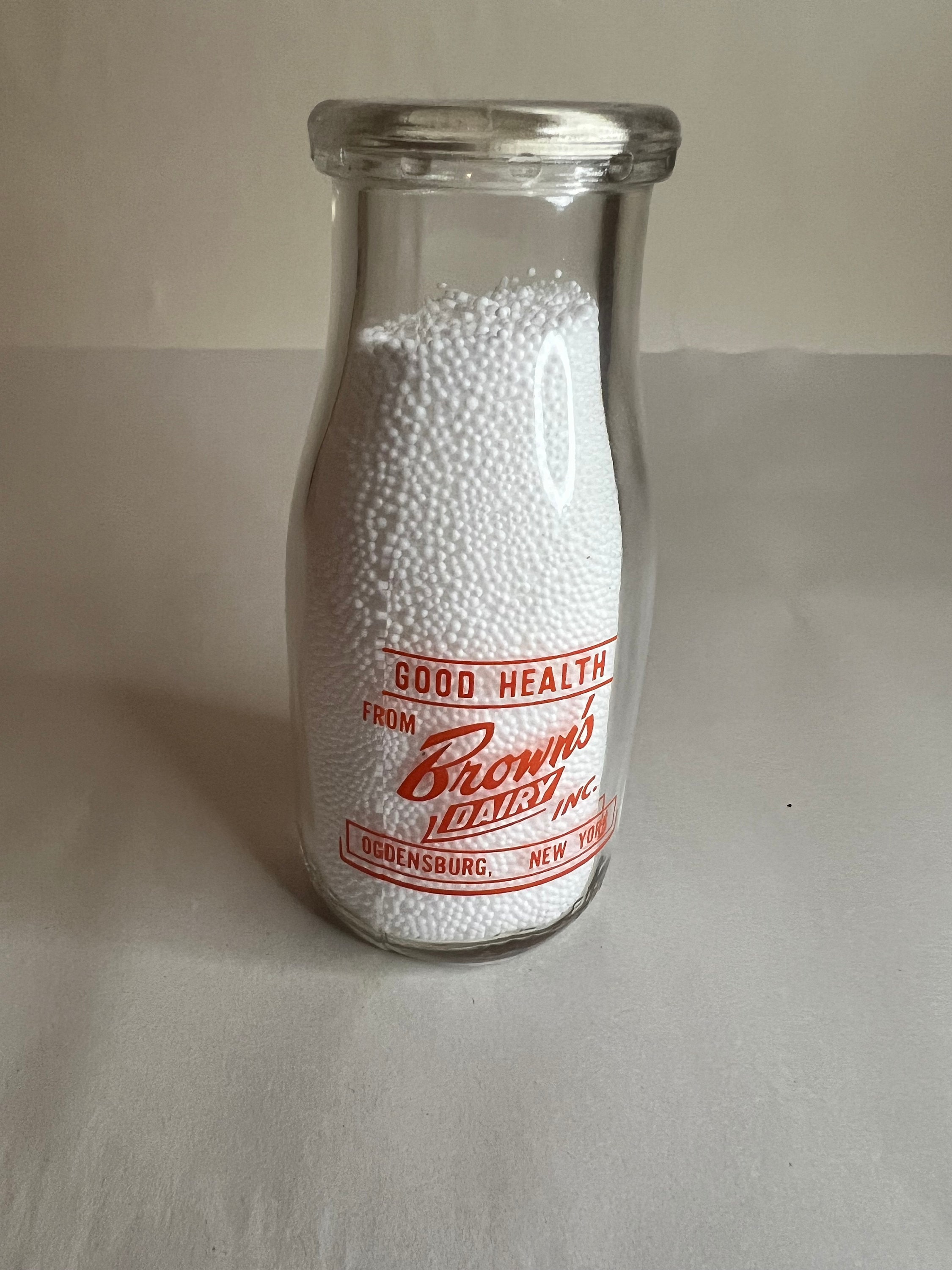 Vintage Milk Bottle Good Health Brown's Dairy Farm Ogdensburg NY