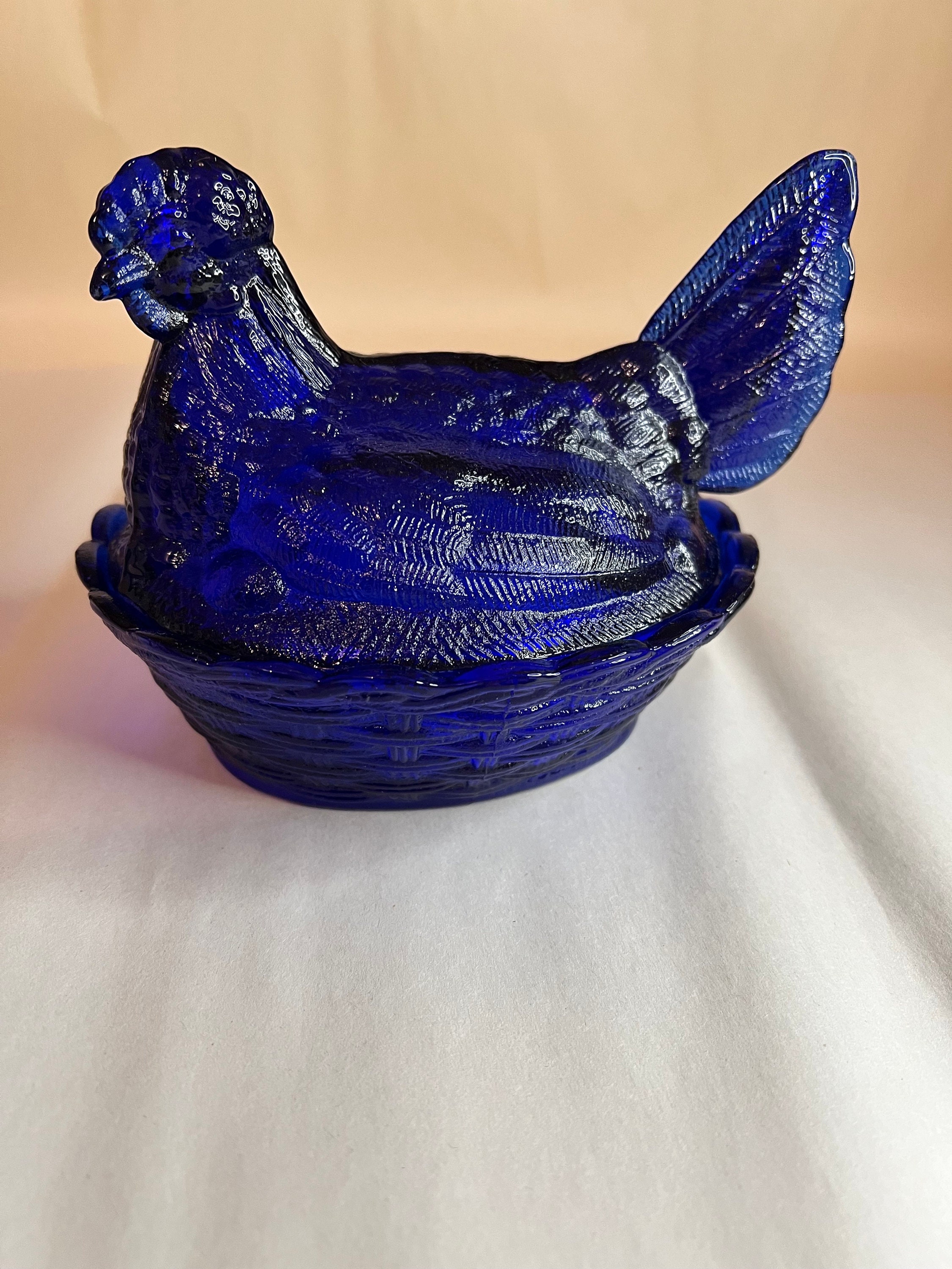 Hen On Nest Cobalt Blue