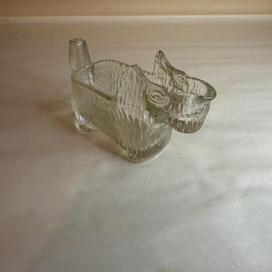 L.E. Smith Clear Scottish Terrier Glass Creamer