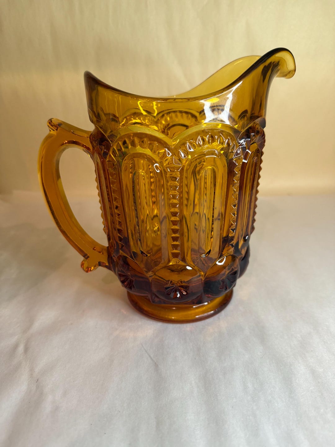 L.G Wright Moon and Star Amber Pitcher - Etsy