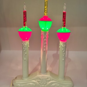 Vintage Window Candelabra Bubble Lights Trio