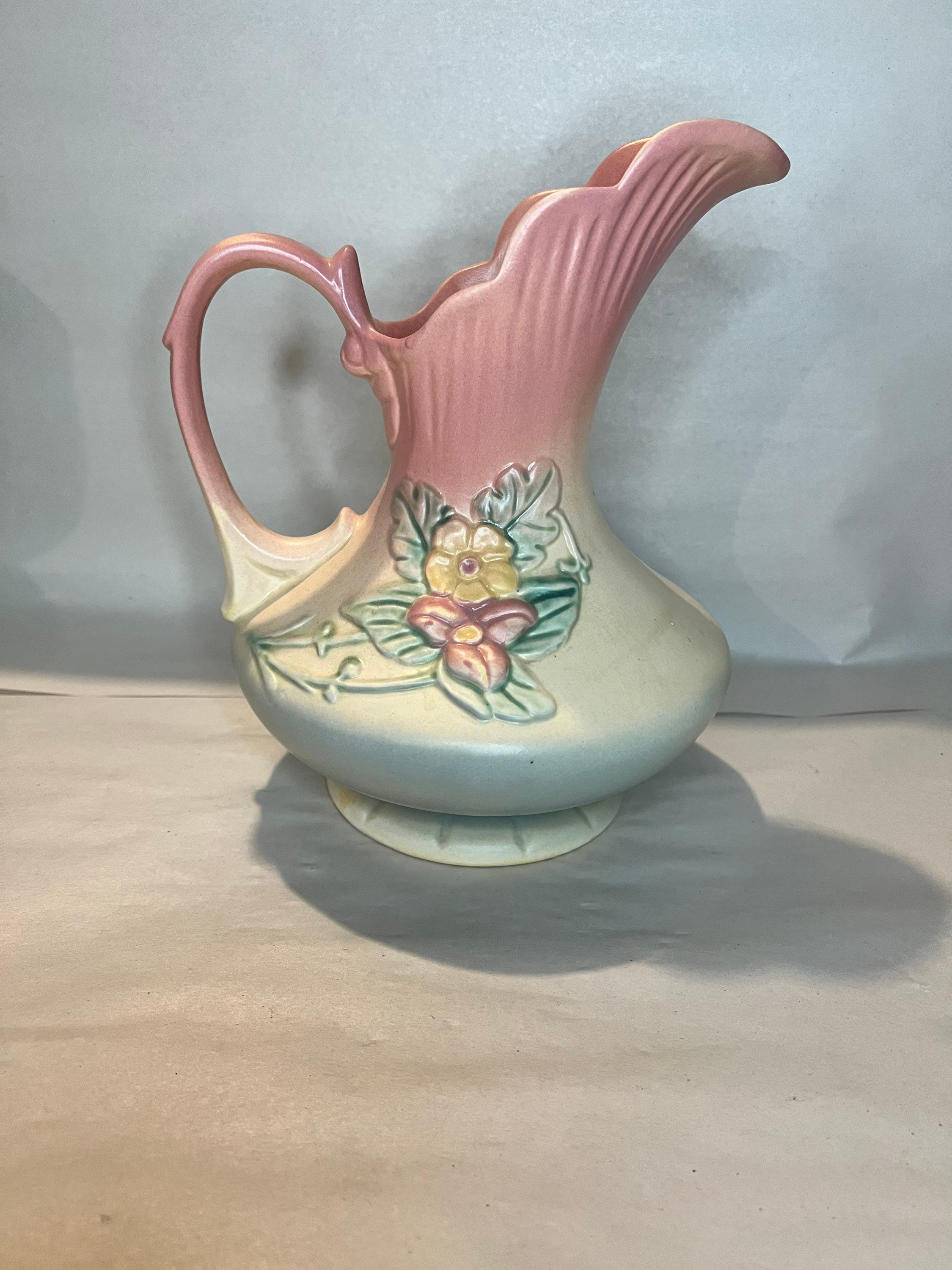 ヴィンテージ 1940年代 ハルアート 水差し 陶器 大型花瓶 野花 W-11 8