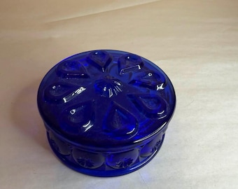 Vintage L.E Smith Colonial Blue Moon and Stars Mould Weishar Glass