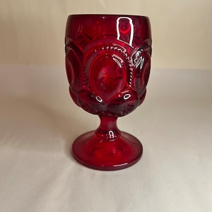 L.G Wright Moon and Star Ruby Goblet