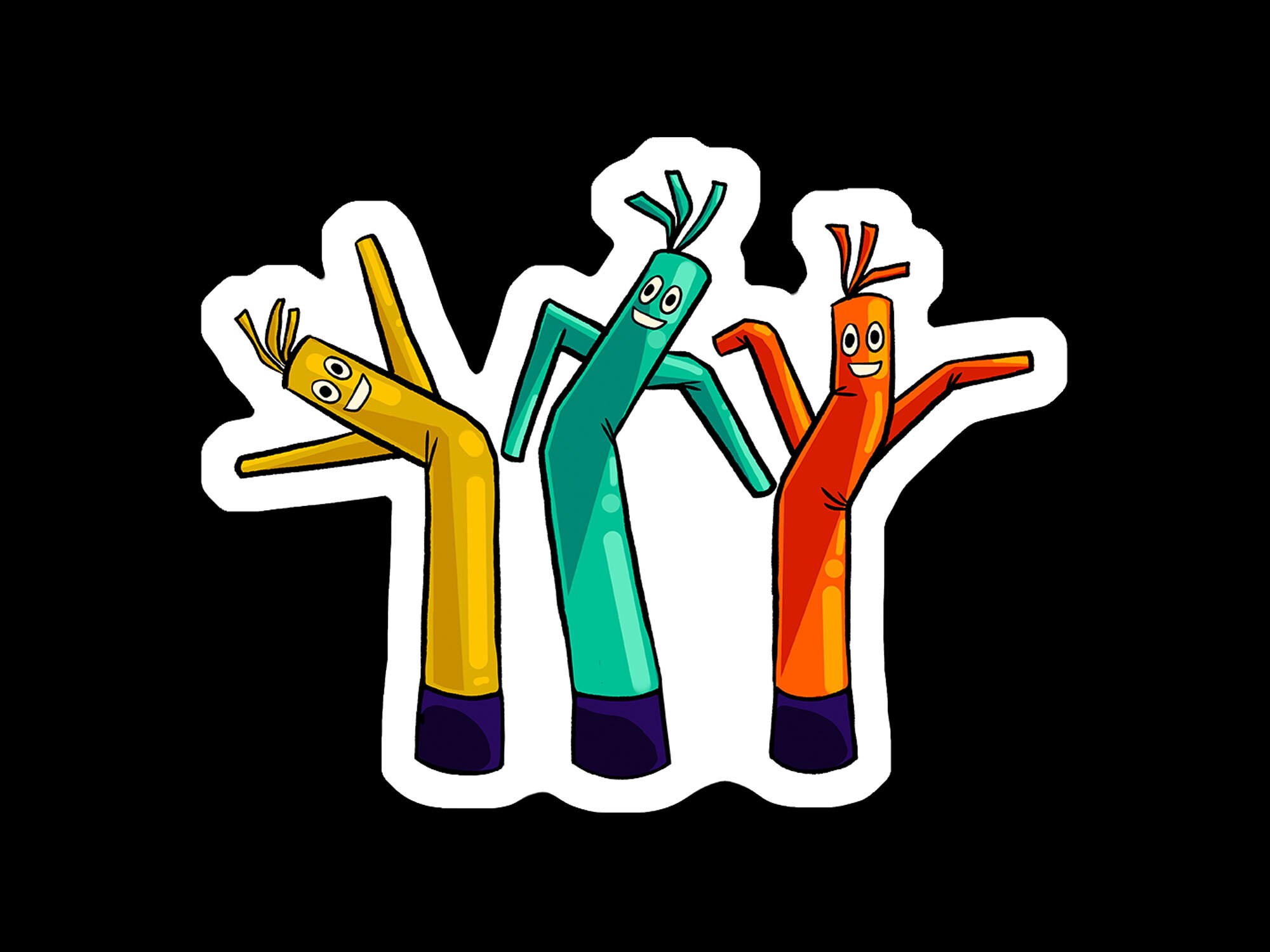 Inflatable Air Dancer Balloon Men Sticker | Laptop Sticker | Vinyl ...