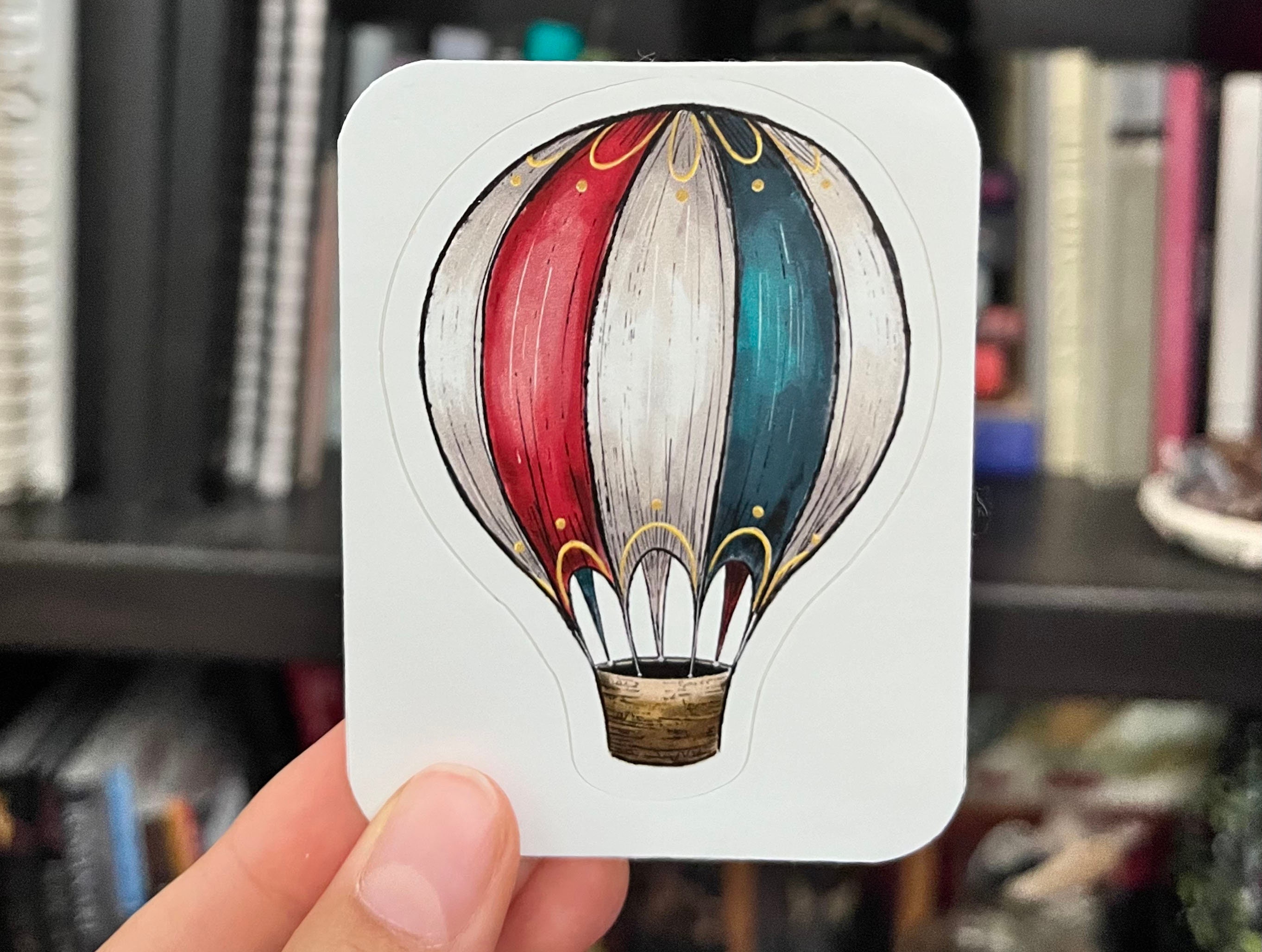 Hot Air Balloon Vinyl Sticker | Laptop Sticker | Water Bottle Sticker ...