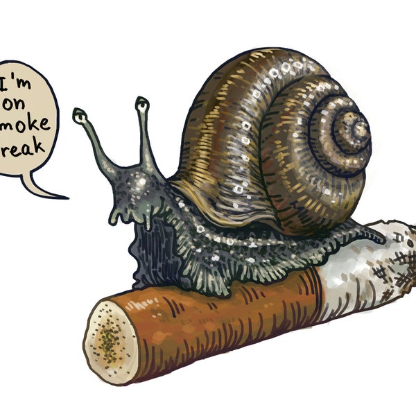 Vinyl Sticker Snail on a Break