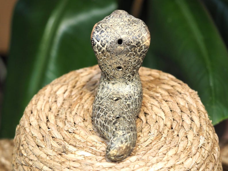 Rare Peruvian Ceramic Snake Ocarina | Traditional Decorative Clay ...