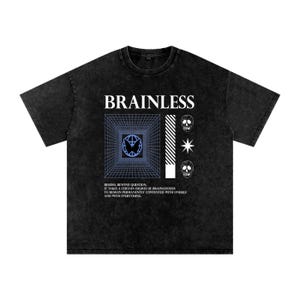 Brainless | Snow Washed Oversized Cotton T-Shirt