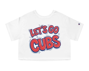 Camiseta corta Lets Go Cubs / Camiseta de béisbol de Chicago para aficionados al deporte
