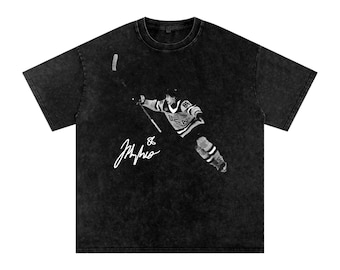 Jack Hughes Golden Goal Snow Washed Oversized Cotton T-Shirt