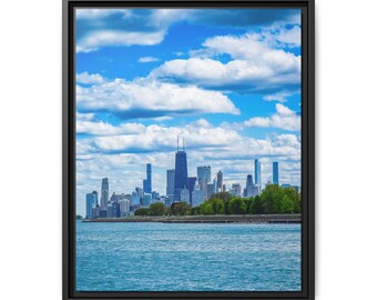 Chicago Skyline Matte Canvas Framed