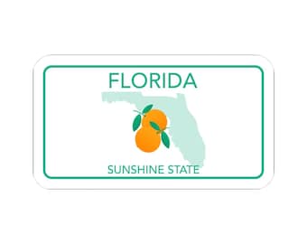 Florida License Plate Kiss-Cut Stickers