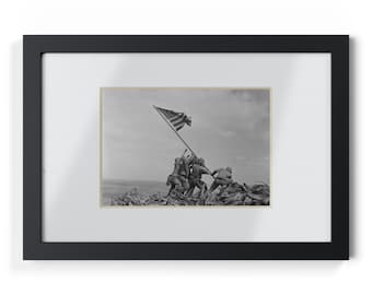 Iwo Jima Flag Raising framed poster