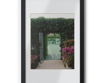 Garden Hedge Gate framed poster | Archway photograph, black frame