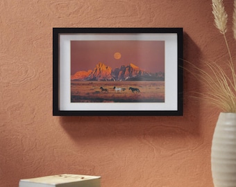 Sunset Desert Landscape Framed Poster