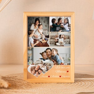 Mom Photo Frame Light Box, Custom Gift Mom Night Light Photo, Personalized Acrylic Light, Mothers Day Gift with Kids Names Light Up Frame