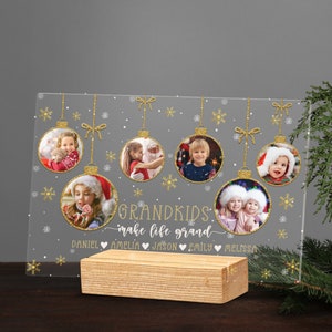Personalized Grandparents Photo Plaque, Custom Acrylic Christmas Gift