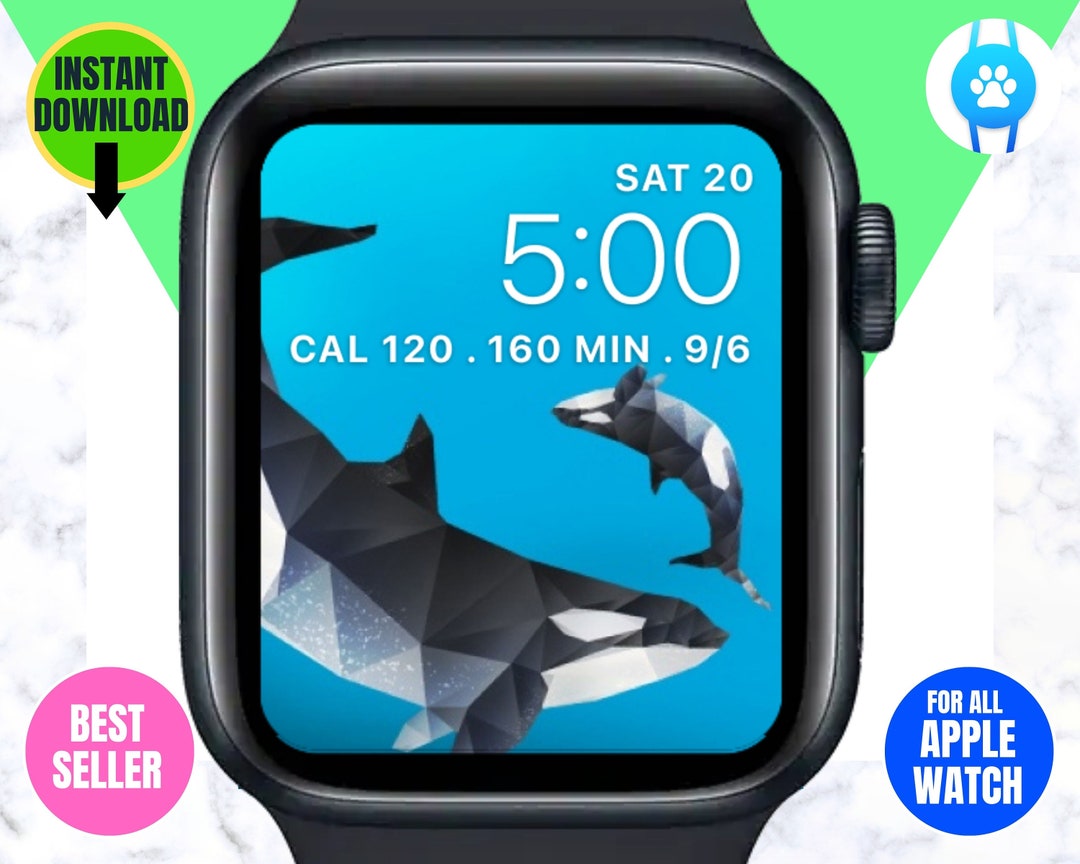 WHALE Apple Watch Face, Apple Watch Background, Digital Watch Face