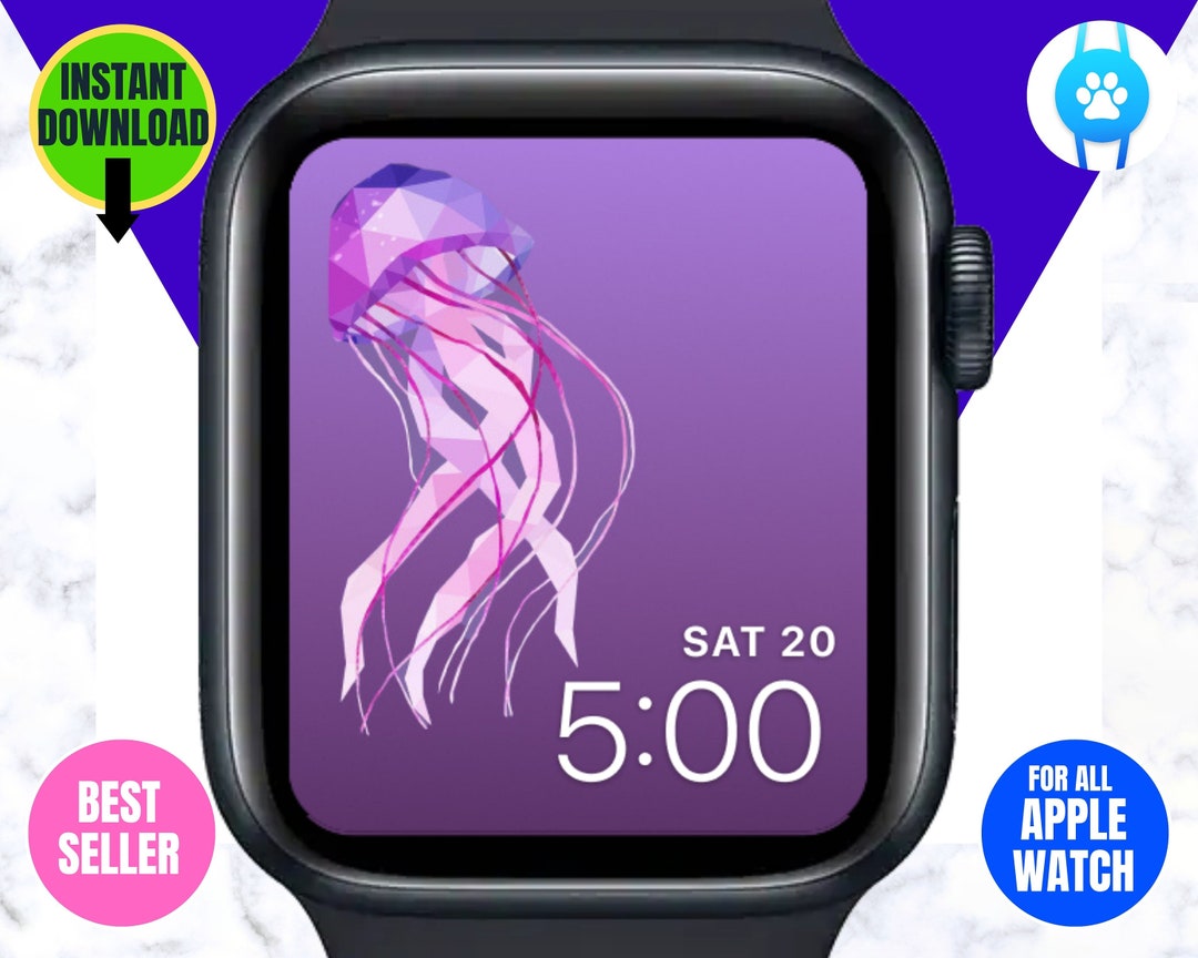 JELLYFISH Apple Watch Face, Apple Watch Background, Digital Watch Face