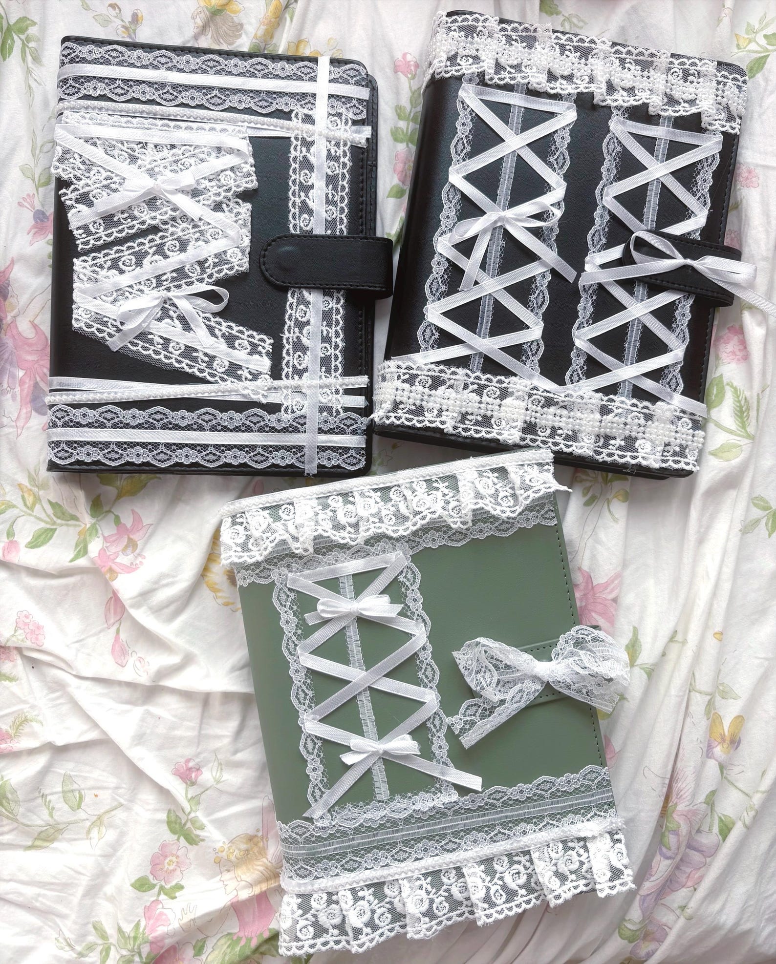 A5 6hole Punch Decorated Lace Binders Etsy