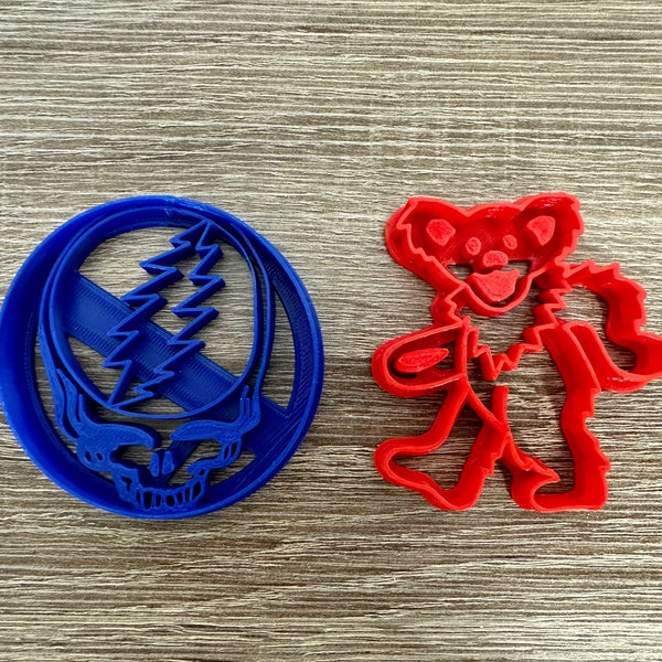 Grateful Dead Cookie Cutter Set / Dancing Bear and Skull