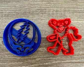 Grateful Dead Cookie Cutter Set / Dancing Bear and Skull