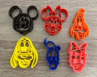 Original Disney Character Cookie Cutter Set with Mickey, Minnie, Donald Duck, Daisy Duck, Pluto, and Goofy