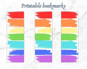 LGBTQ+ Printable Bookmarks, Colorful Bookmarks, Rainbow Bookmark Set