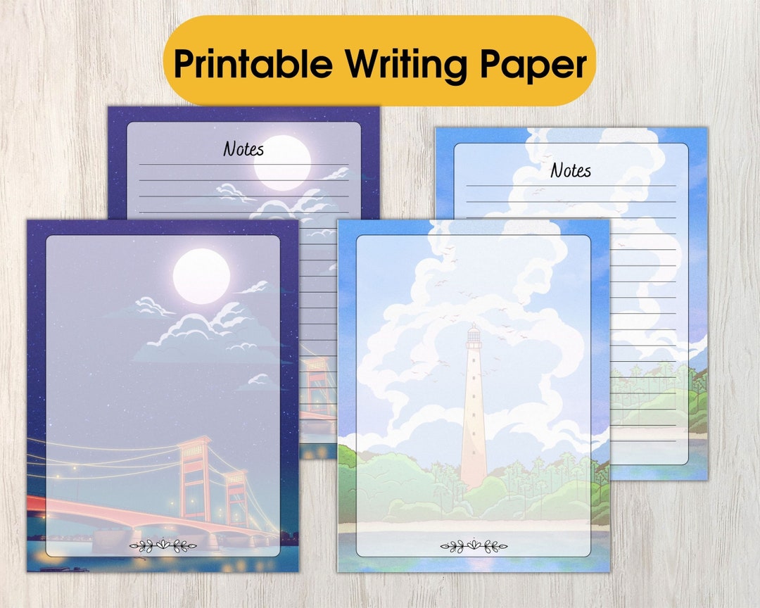 Printable Writing Paper. Lined &amp; Unlined Paper. Printable Stationery ...