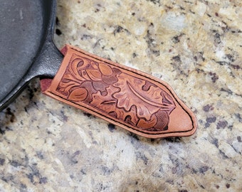 Cast-iron skillet handle cover (Oak Leaves with Acorns)