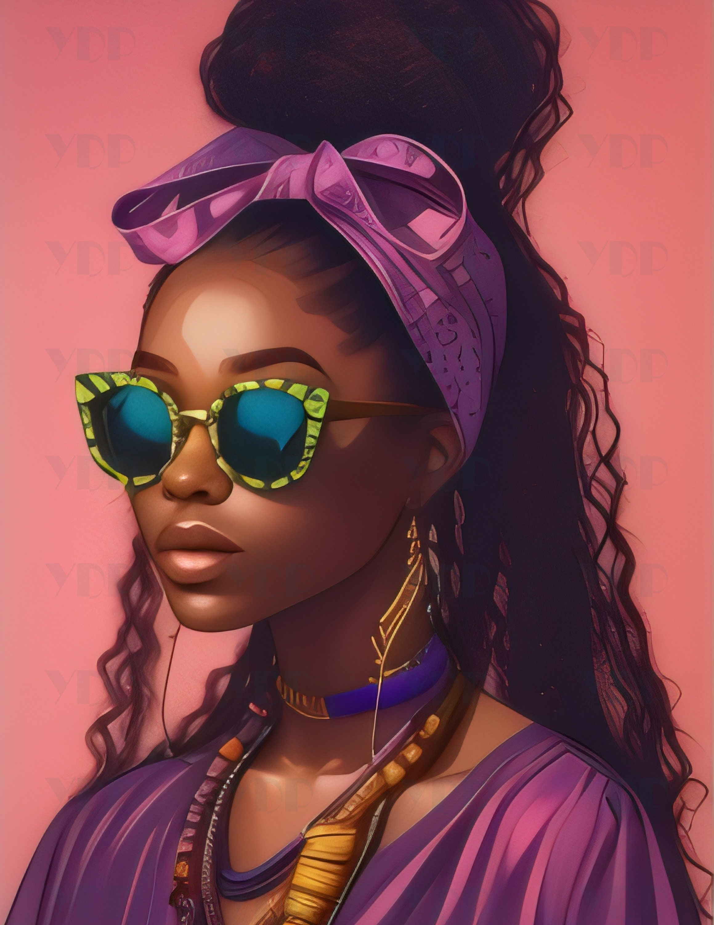 Beautiful Black Woman Cartoon PNG Black Girl Magic Melanin Black Woman