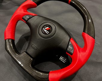 TRDカスタムレザーステアリングホイール 3スポーク トヨタ スープラ
